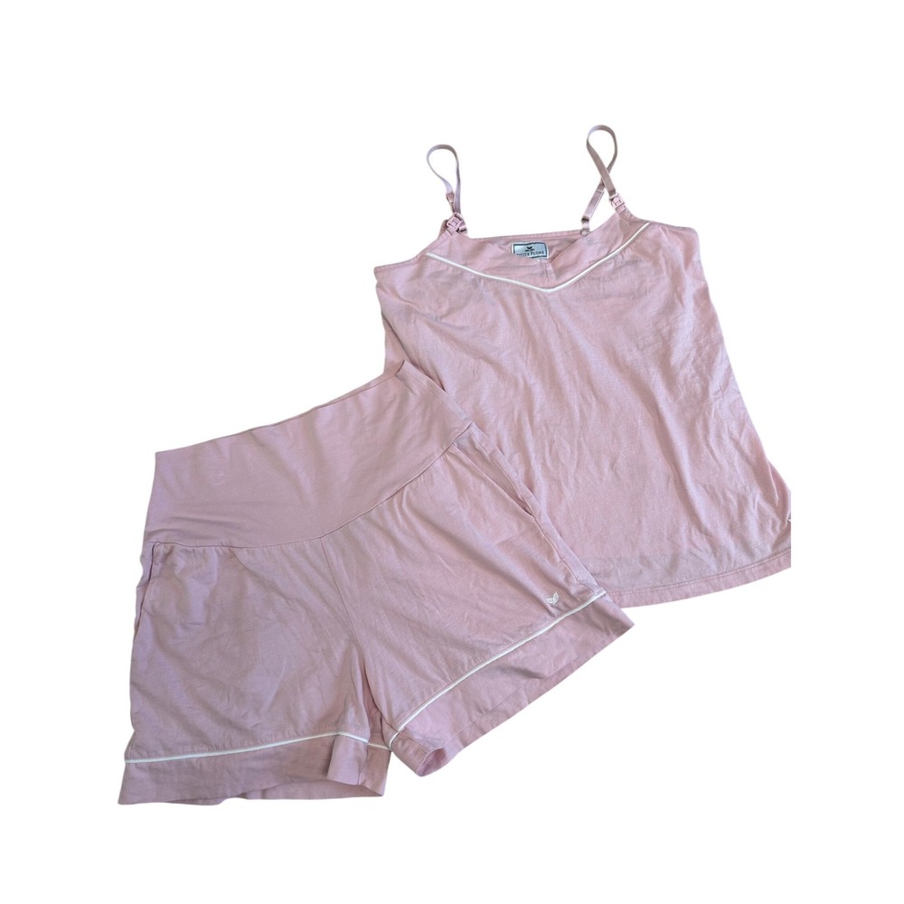 Petite Plume Sylvie Luxe Pajama Short Set Womens Size S Pink Pima cotton